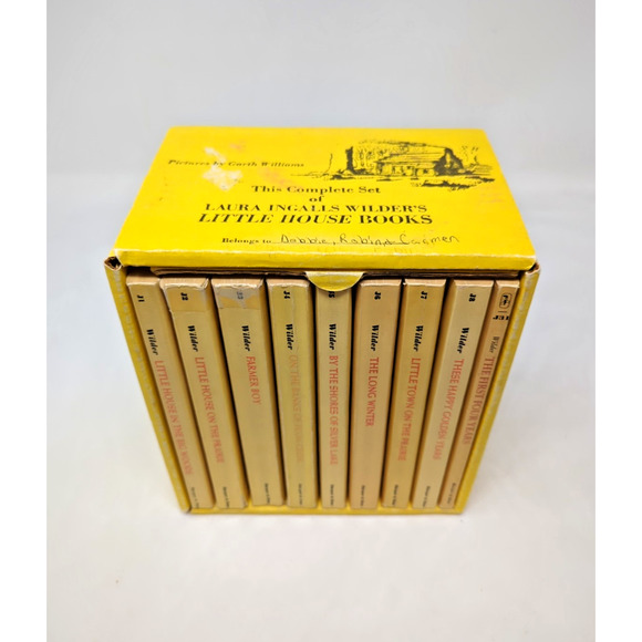 Little House On The Prairie Box Set Complete Series 9 Books Yellow 1971 Vintage - Picture 1 of 4